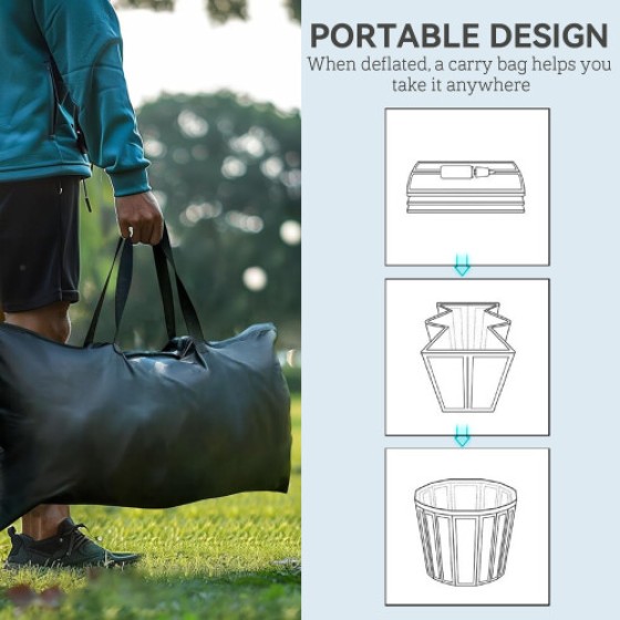 SPORTNOW アウトドアアイスバス、300L ポータブルコールドセラピーバス、ブラック